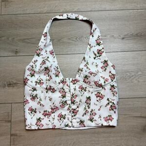 Beyouty Floral Halter corset style top size small